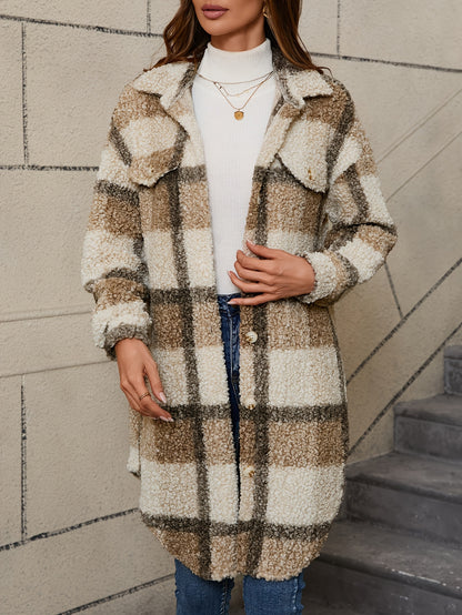 Aruni Fuzzy Plaid Coat