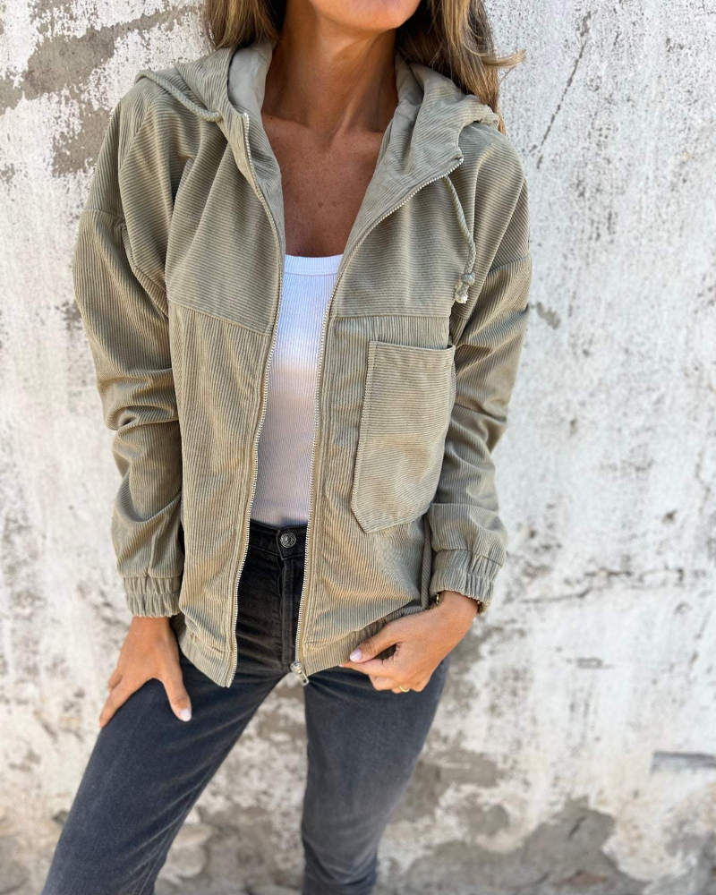 Vienna Hooded Corduroy Jacket
