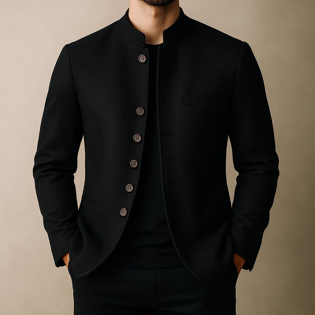 Alberto Wool Stand-Collar Jacket
