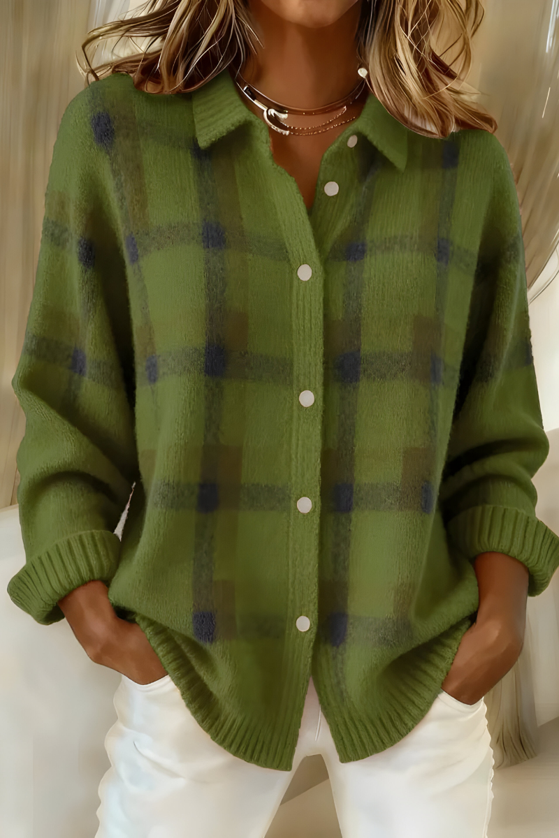 Anna Plaid Knit Cardigan