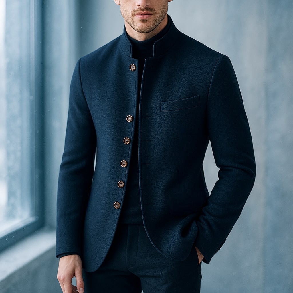 Alberto Wool Stand-Collar Jacket