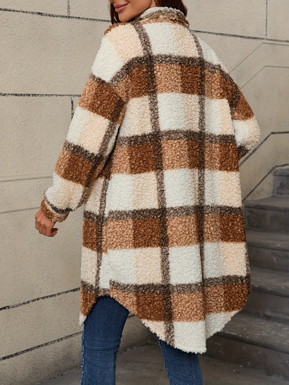 Aruni Fuzzy Plaid Coat