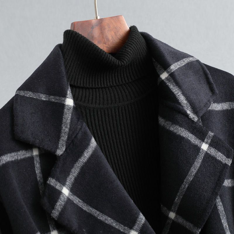 Valeria Elegant Wool Check Coat