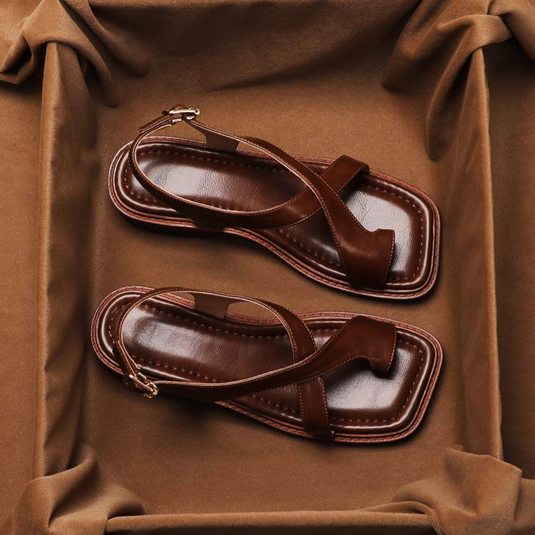 ITALIAN LEATHER CROSS SANDALS