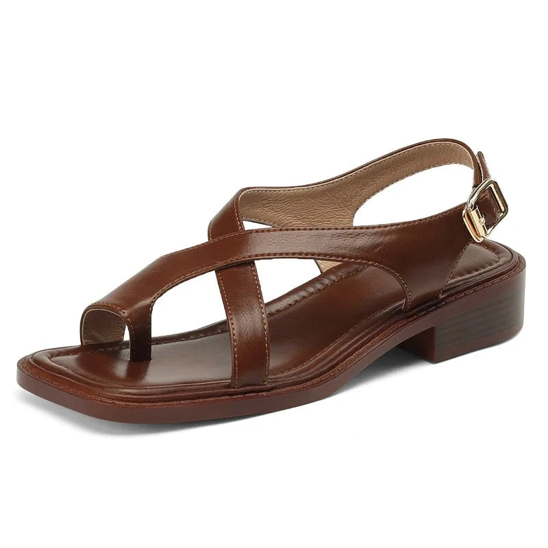 ITALIAN LEATHER CROSS SANDALS