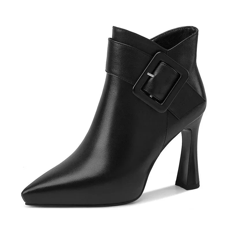 Aloris Buckle Leather Boots